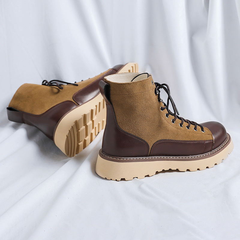 Patchwork Retro All-matching Work Boots