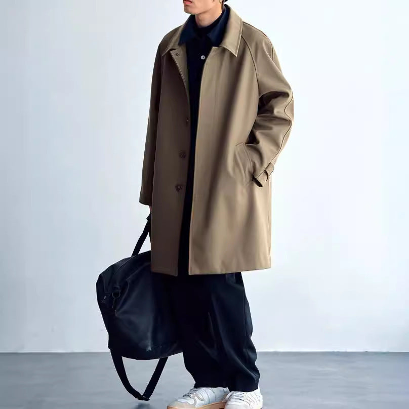 Wool Profile Raglan Sleeve Trench Coat
