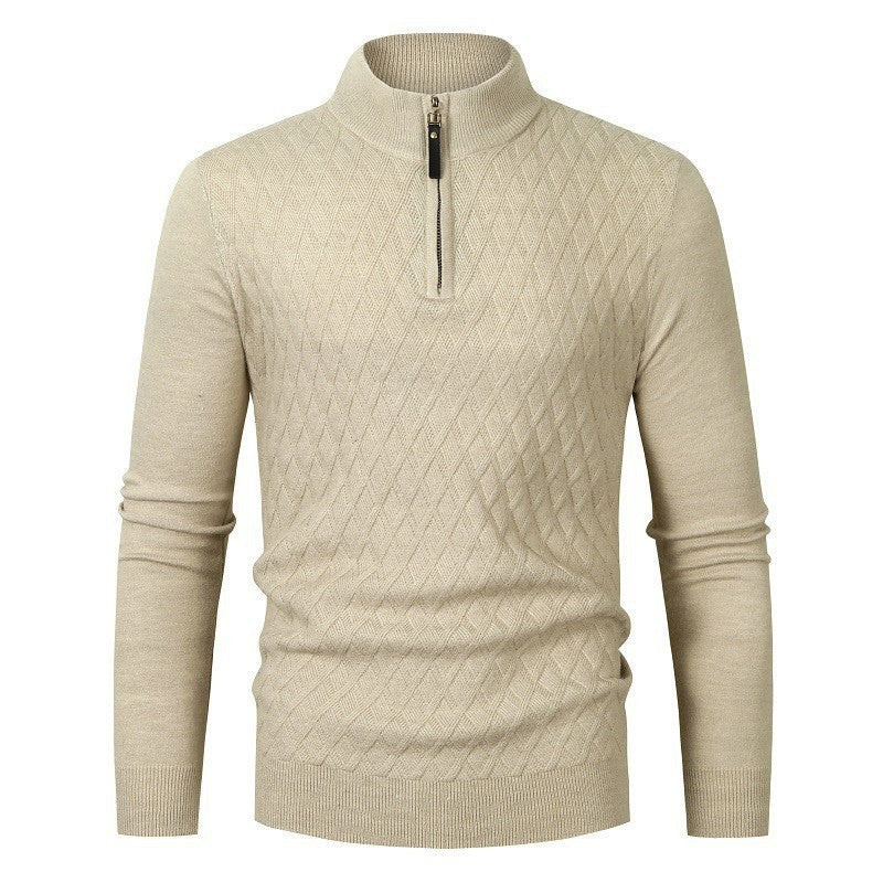 Men's Half-high Collar Zipper Sweater