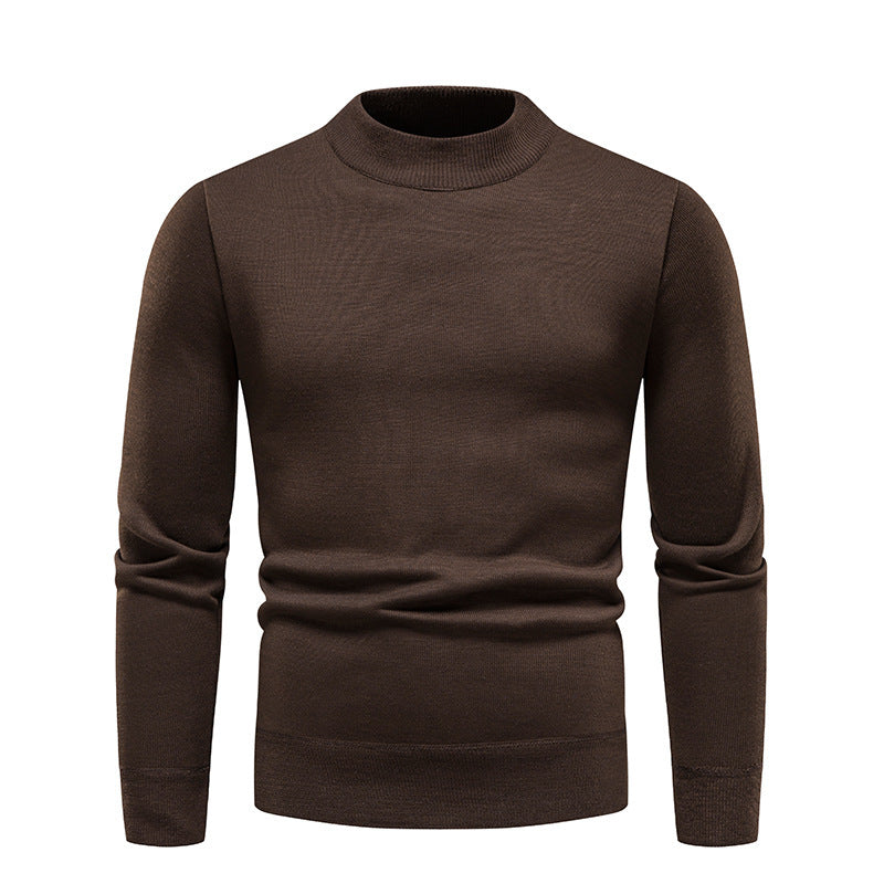 Men's Fleece-lined Thick Round Neck Sweater
