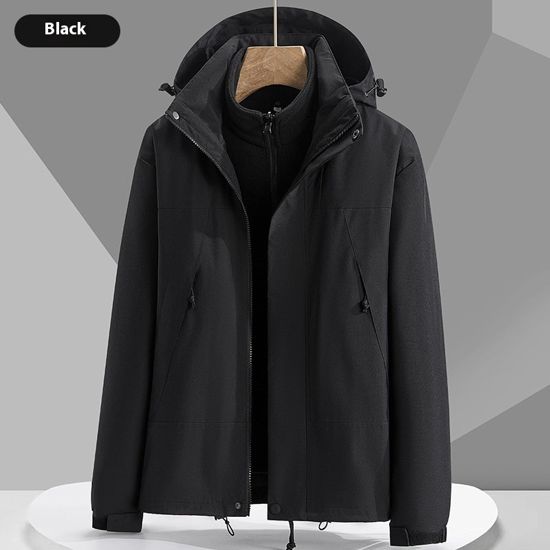 Hooded Windbreaker Colorblock Zip-up With Pockets Waterproof Outwear jacket