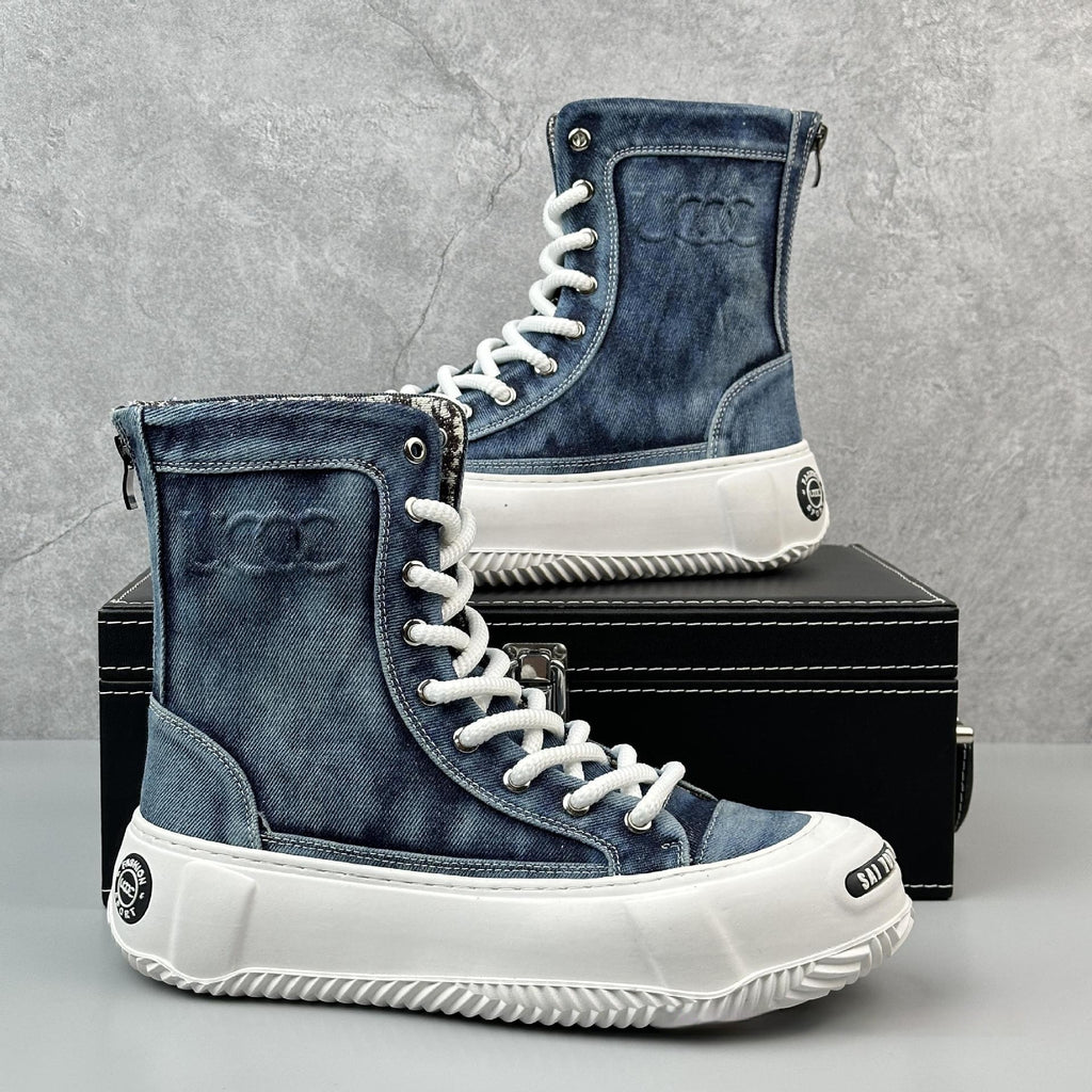 High-top Canvas Boots Fashionable All-match Boots Men