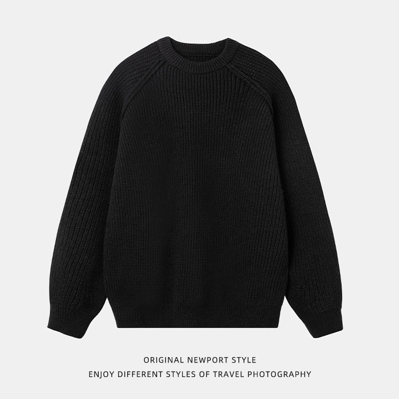Three-dimensional Shoulder Line Design texture Thick Needle Sweater
