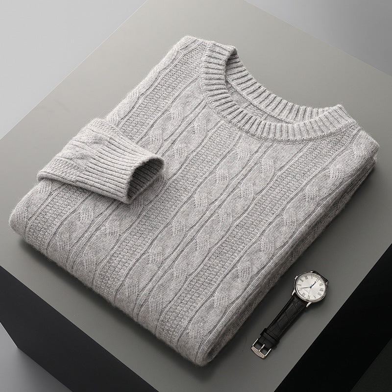 Round Neck Cashmere Sweater Men