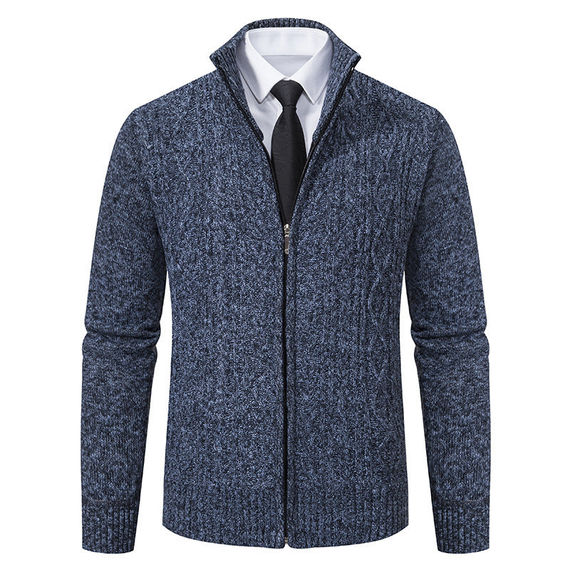 Men's Stand Collar Casual Cardigan Sweater Coat