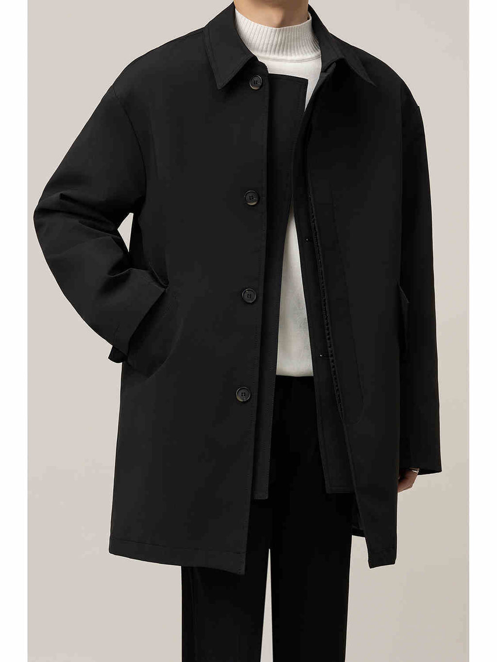 Casual Loose Mid-length Men's Duster trench coat
