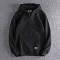 Thickened Half Zipper Open Collar Hooded Men's Sweater