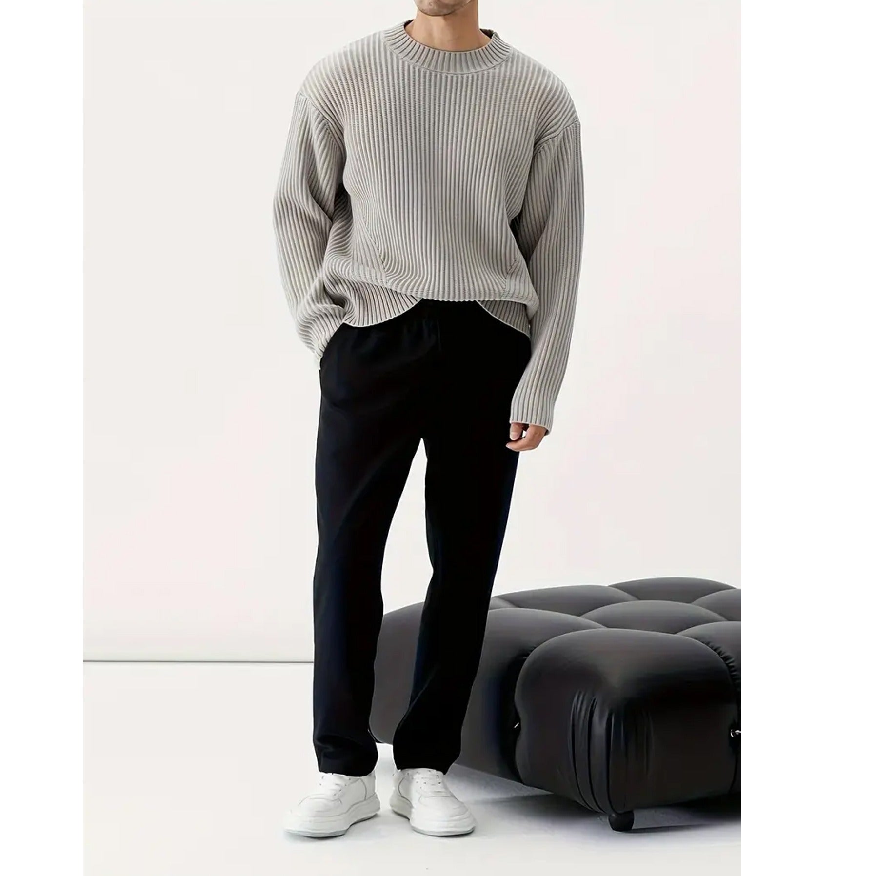 Ins Round Neck Korean Style Sweater Men