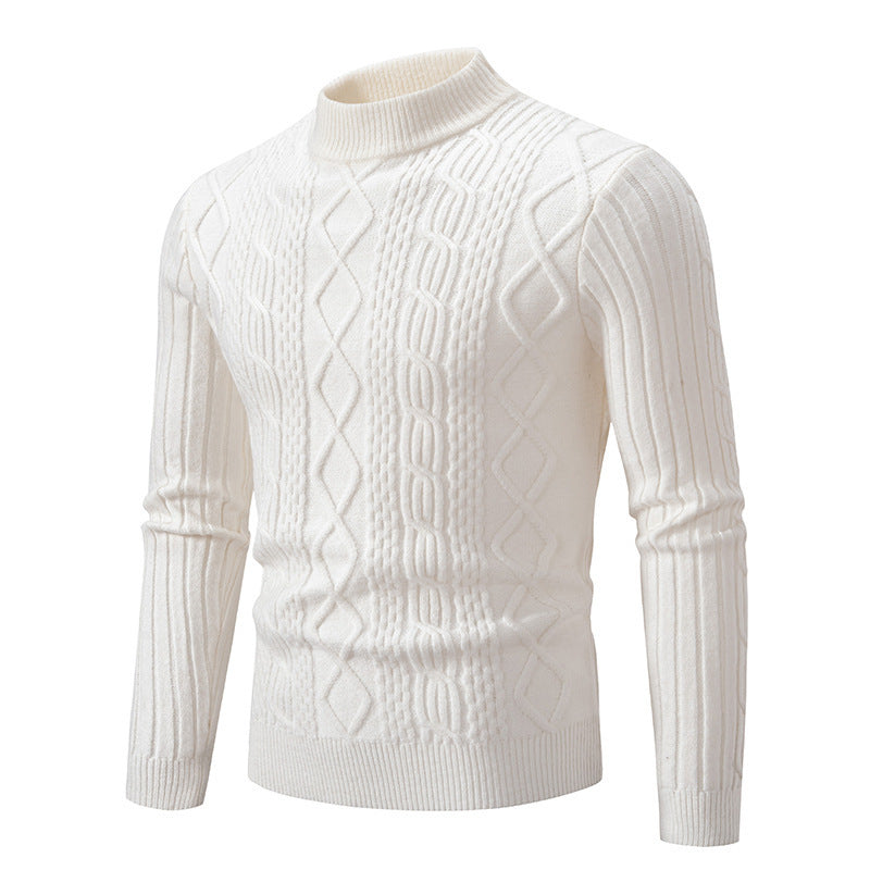 Men's Twisted Round Neck Pullover Leisure Sweater
