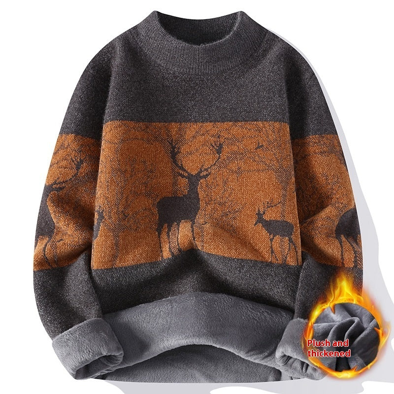 Chenille Mock Neck Sweater Men