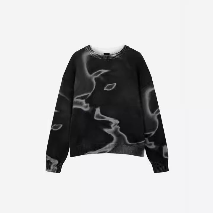 European And American Cartoon Retro Harajuku Print Knitwear