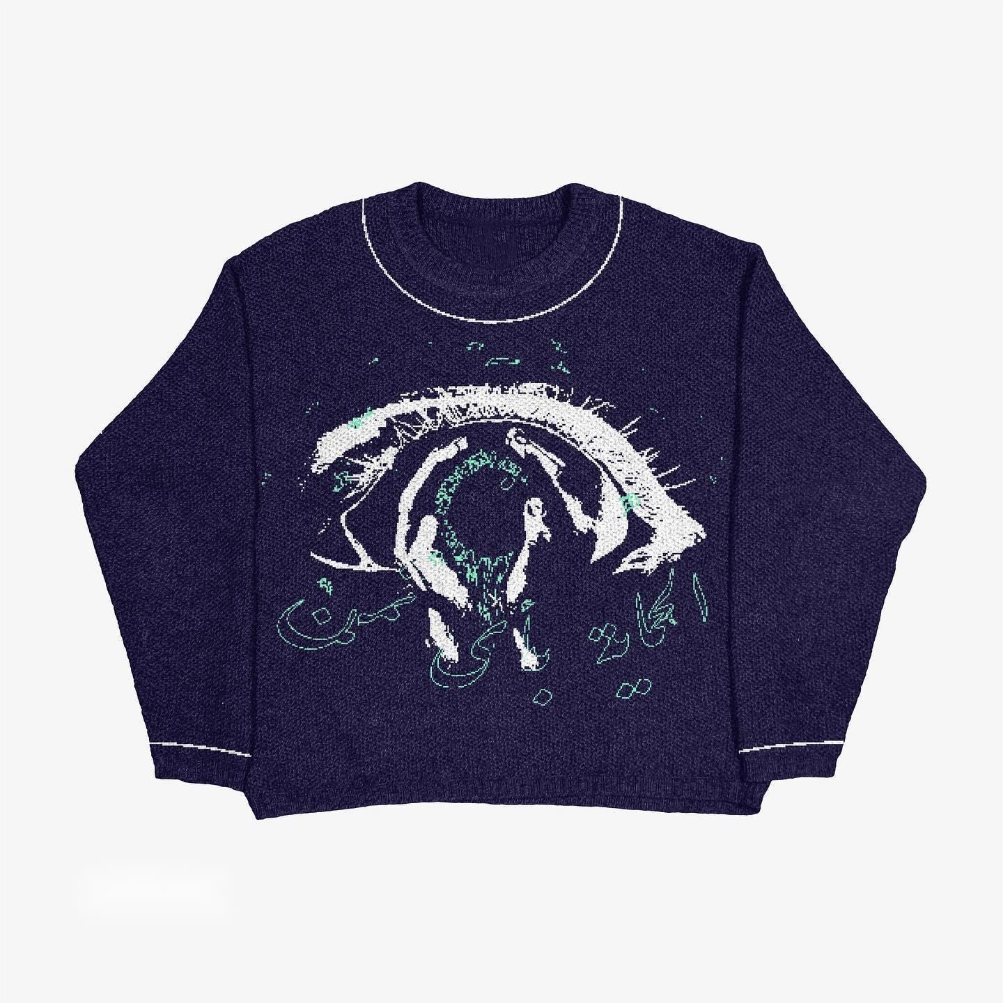 Men's Creative Pattern Printing Loose Casual Sweater