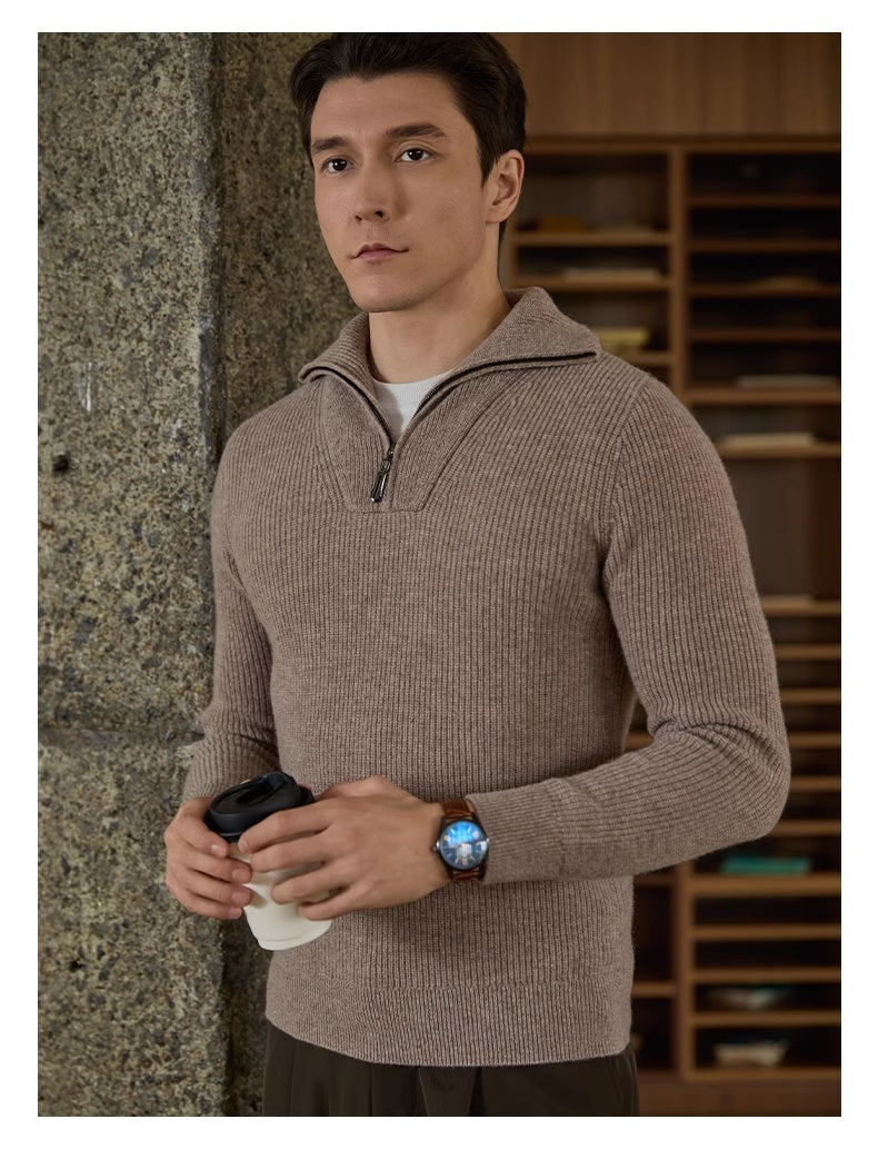 Half-height Zip Turtleneck Sweater