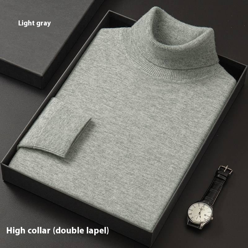 Men's Solid Color Casual Half Turtleneck Sweater