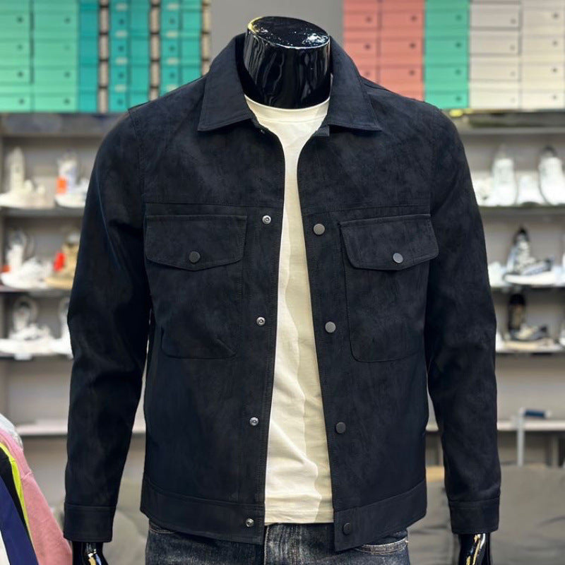 Suede Single-breasted Men's Jacket