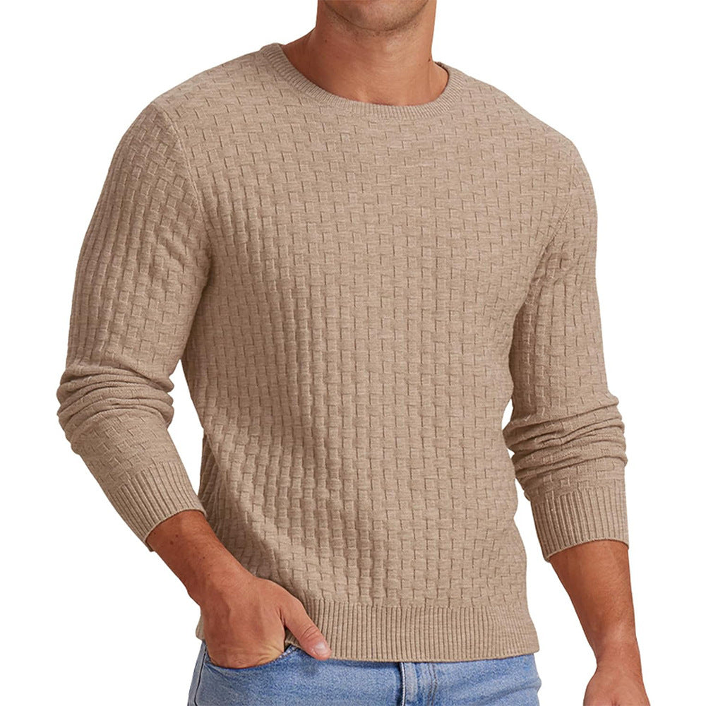 Men's Round Neck Pullover Long Sleeve V-neck sweater