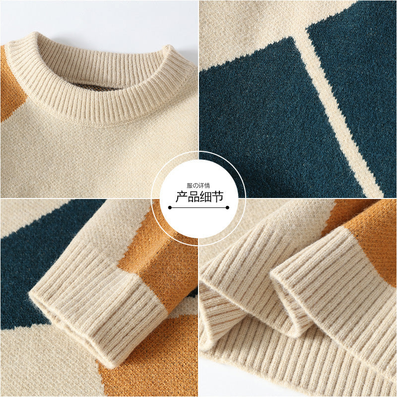 Color Matching Fashionable Warm Sweater