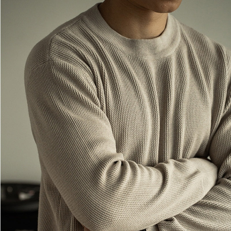 Jacquard Autumn And Winter Crew Neck Pullover Sweater Men