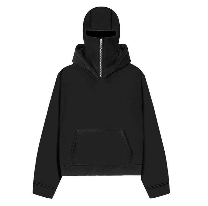 Street Round Neck Double Hood Cardigan Coat