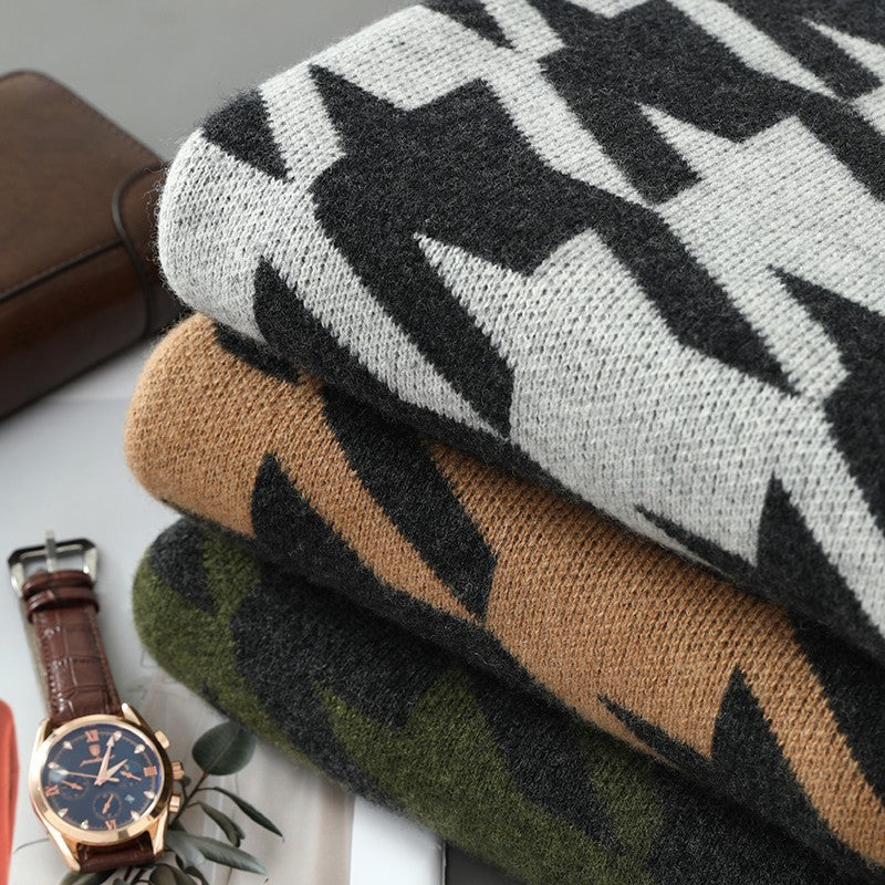 Men's Round Neck Pullover Thickened Sweater