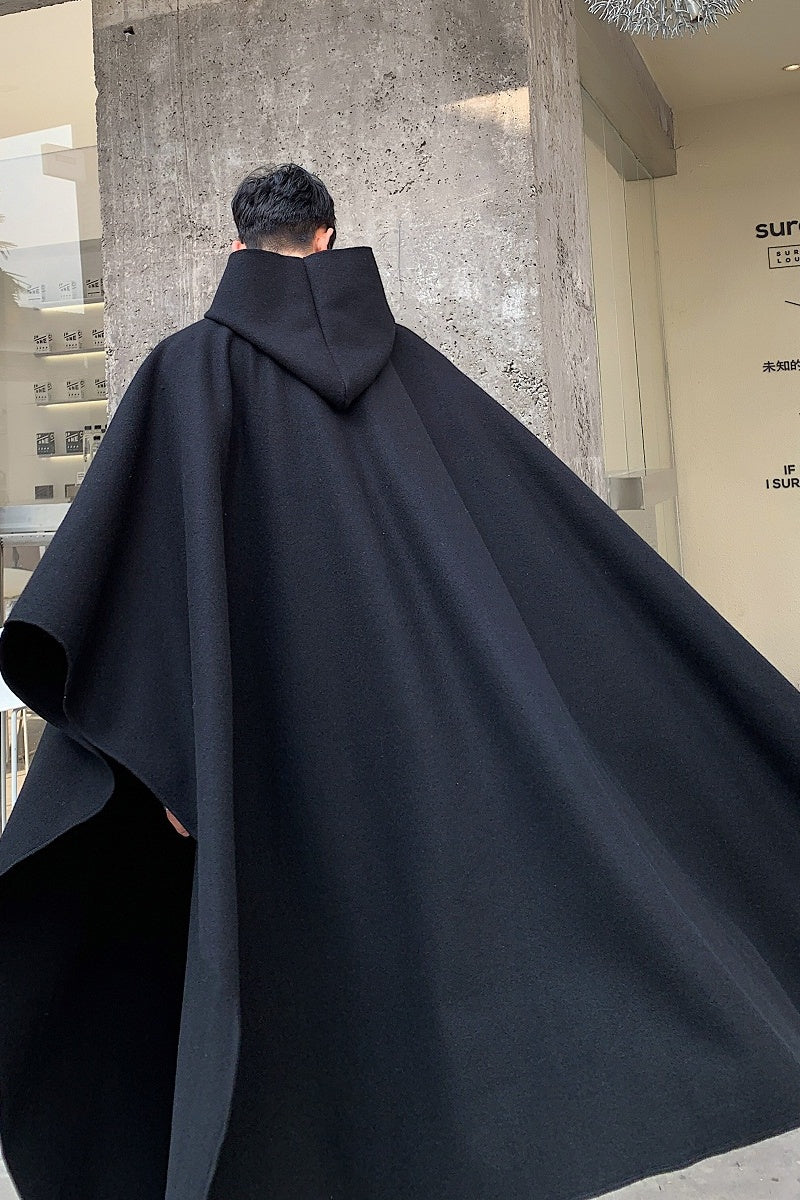 Dark Wind Loose Bat-style Cape Jacket Men's Hip-hop Fashion Casual Windbreaker coat