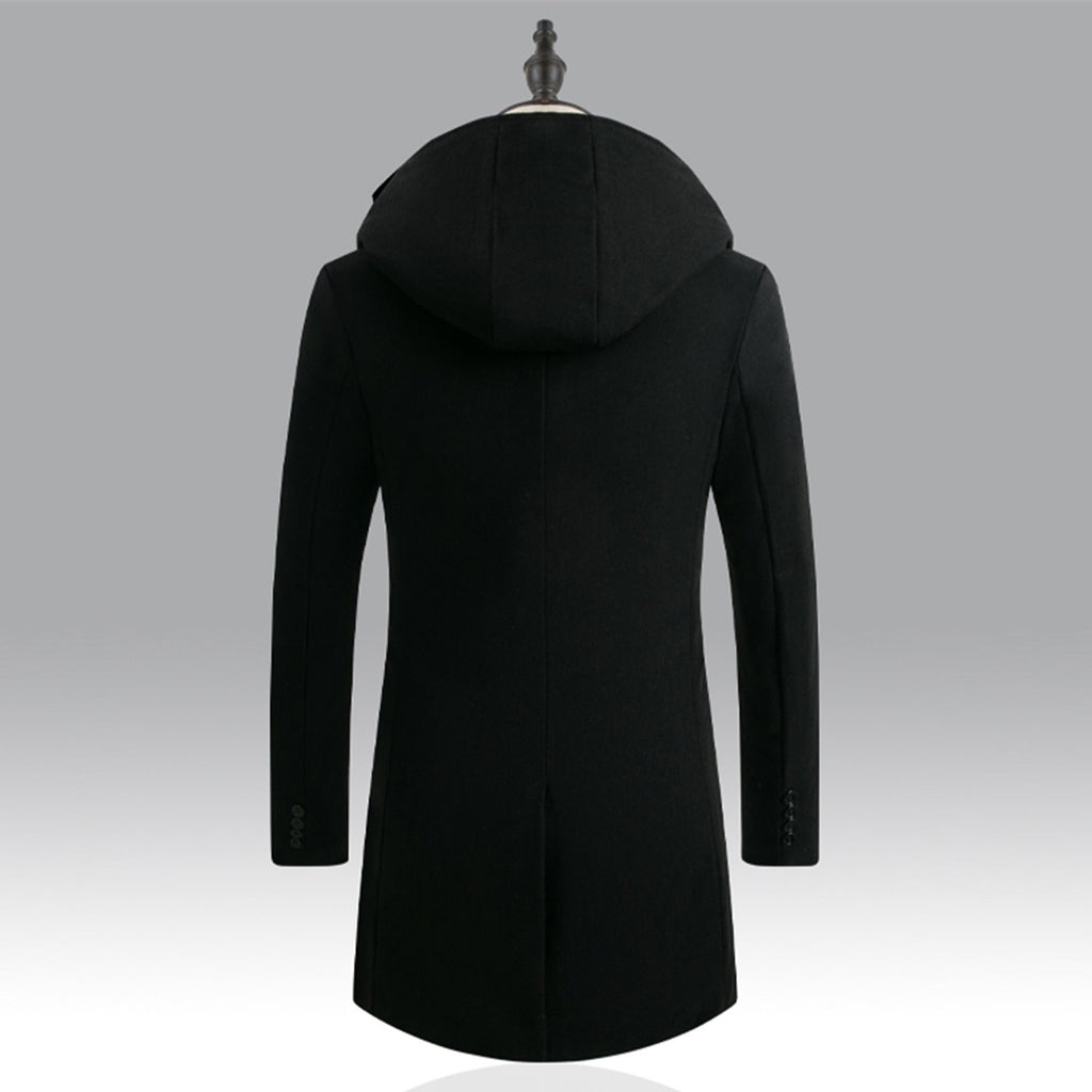 Men's Mid-Length Woolen trench Coat