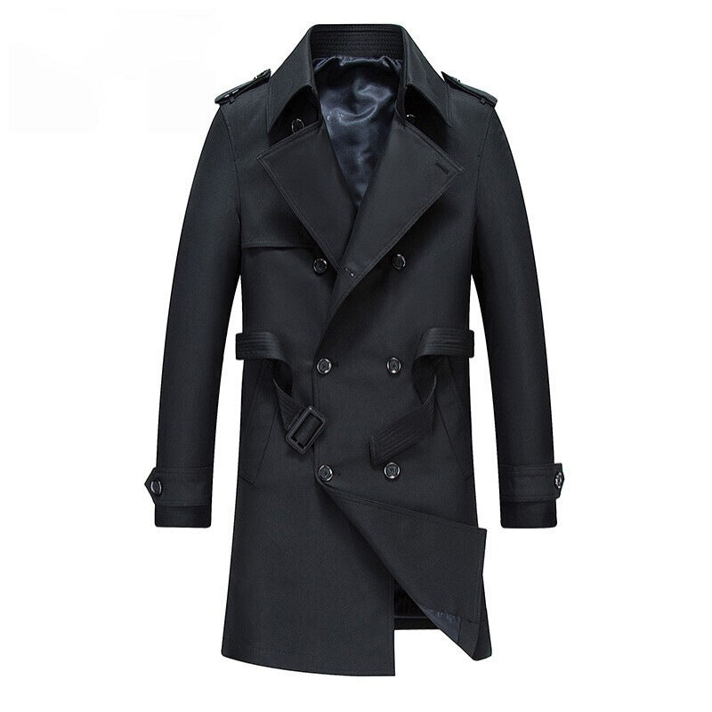 Windbreaker Men's Mid-length Middle-aged Casual trench coat