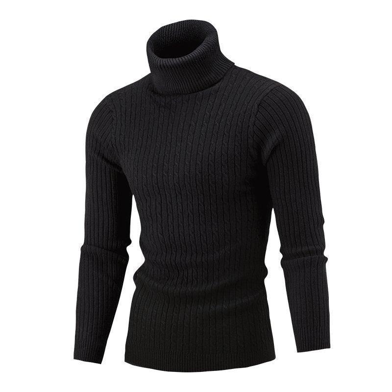 Men's Sweater Casual Retro Twisted Flower Turtleneck Knitting sweater