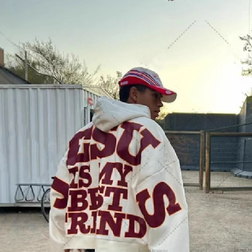 Autumn And Winter Letter Printed Hoodie