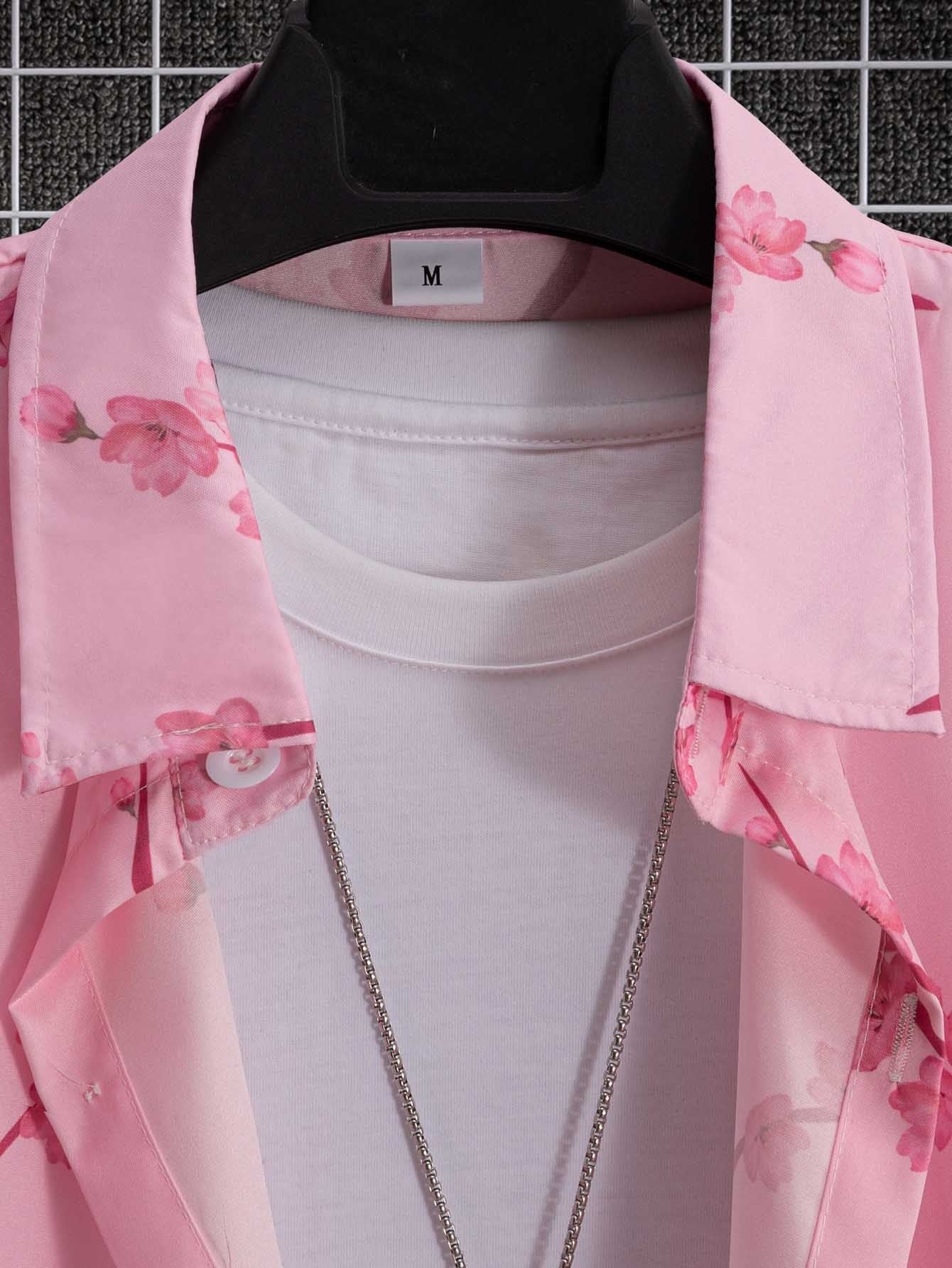 Digital Printing Floral Short Sleeve Shirt