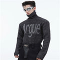 Three-dimensional Groove High Collar Slim Sweater