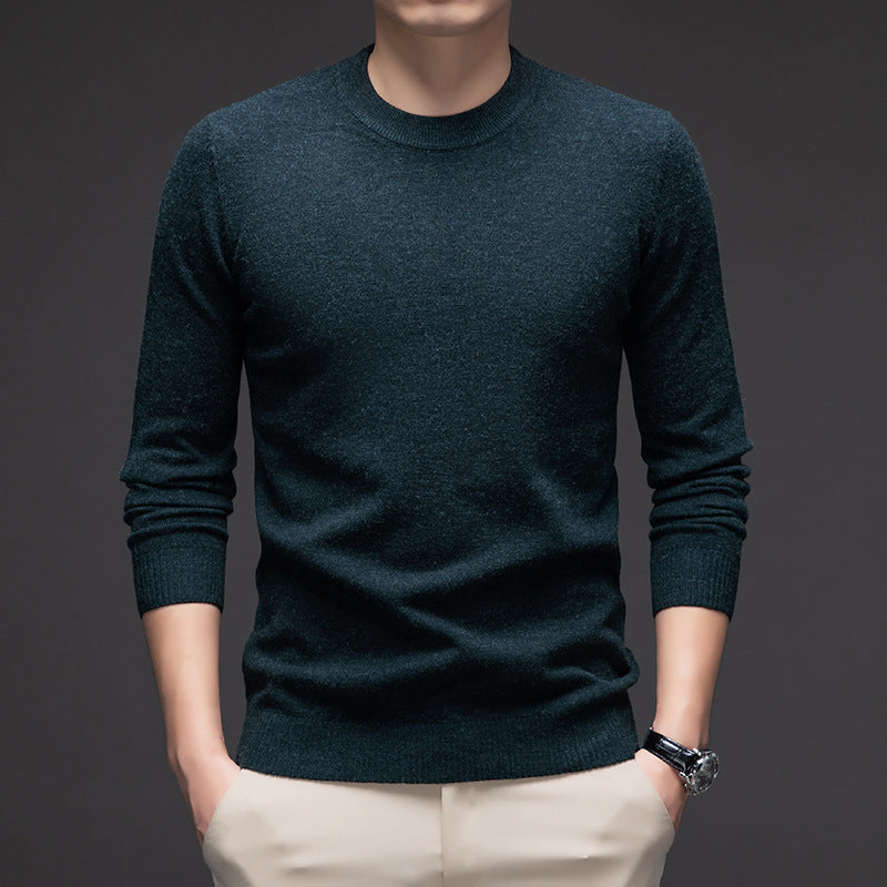 Solid Color Men's Round Neck Long Sleeve Autumn And Winter Leisure Sweater