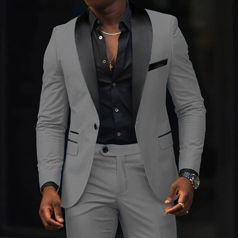 Autumn Men's Business Casual Slim-fitting Suit Two-piece Suit