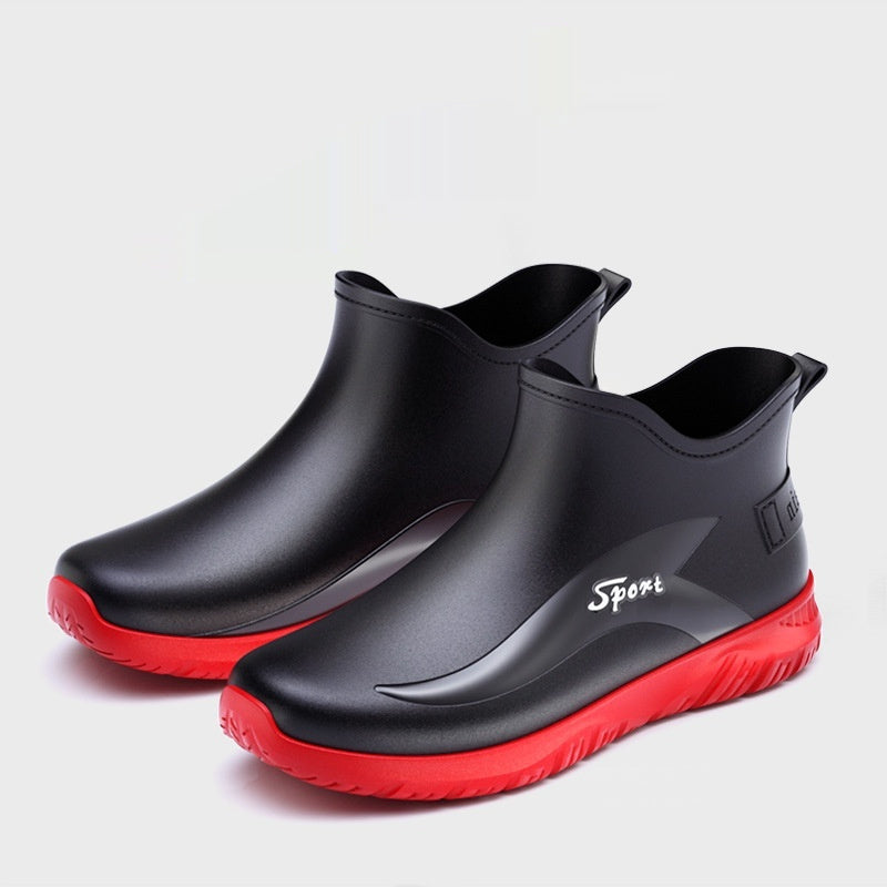 Non-slip Flat Short Rubber Boots Men
