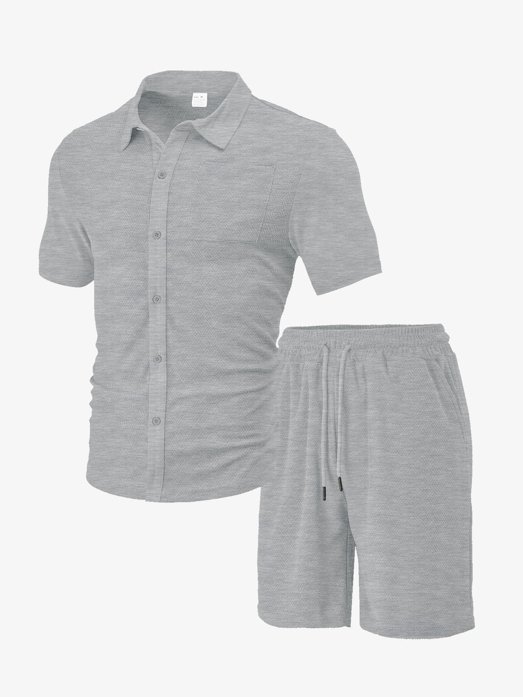 Men's Casual Button Solid Color Short Sleeve Suit