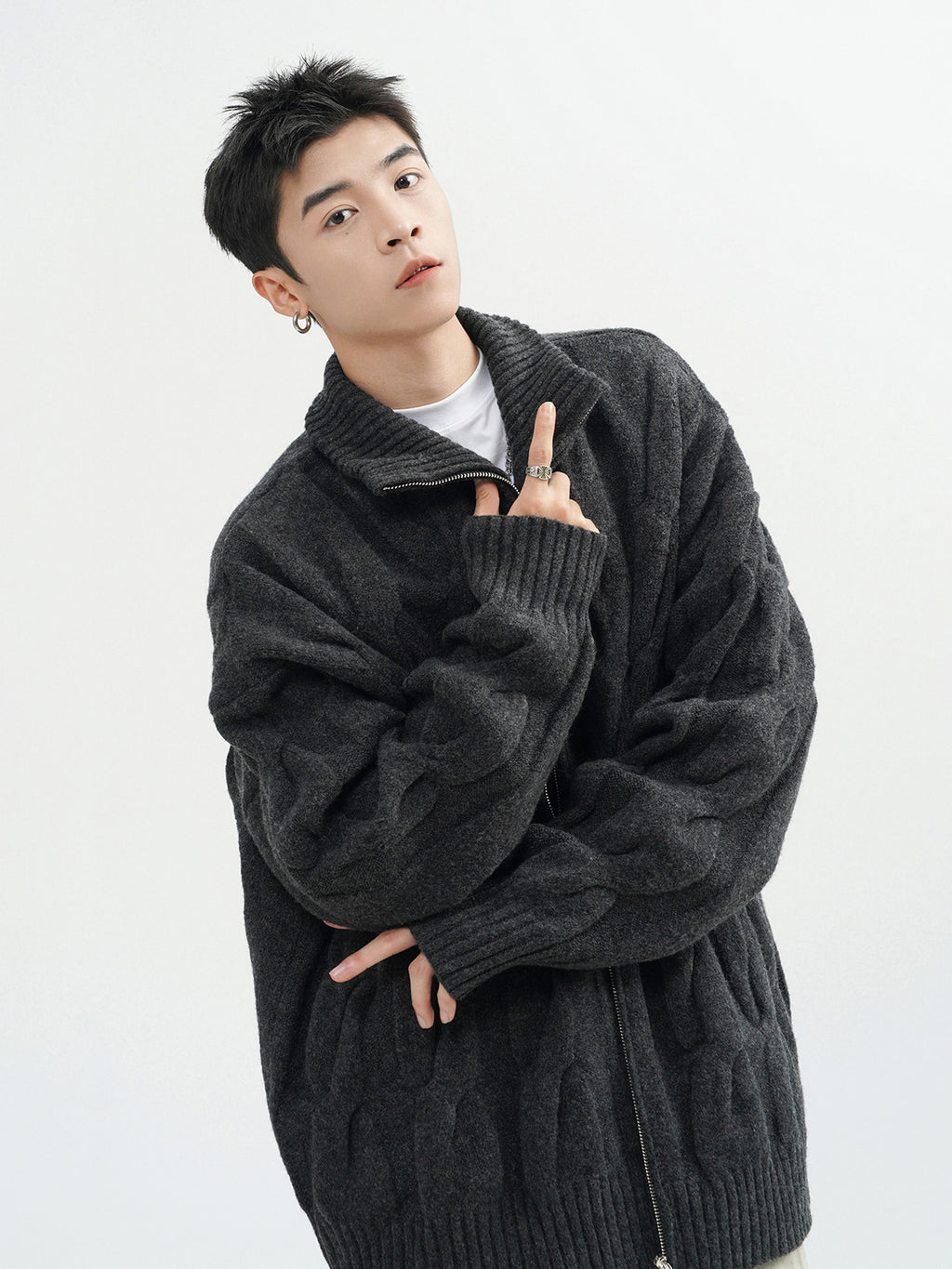 Retro Twist Cardigan Sweater For Men