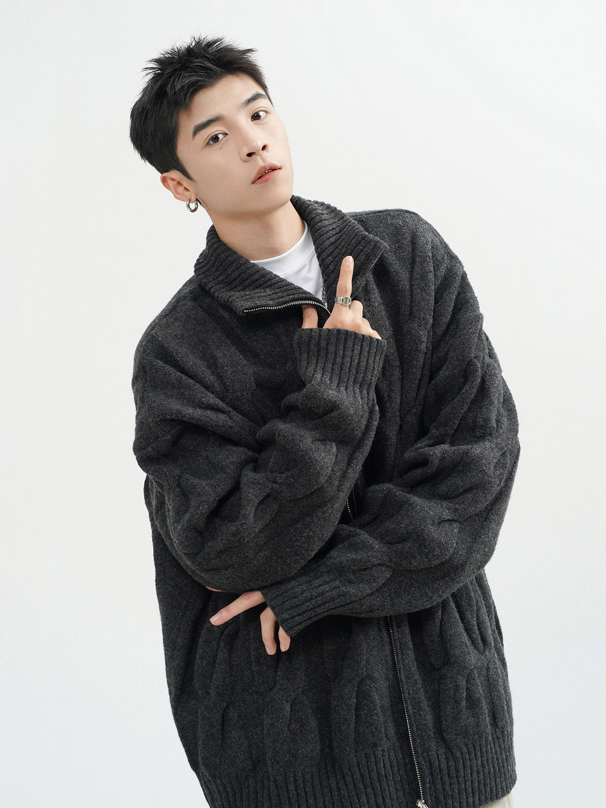 Retro Twist Cardigan Sweater For Men