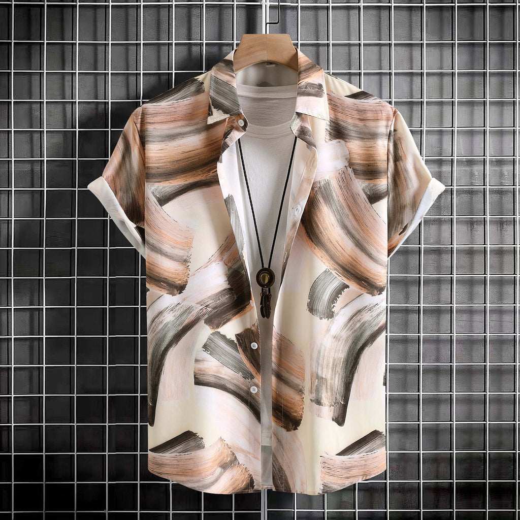 Plus Size Men's Casual Printing Short Sleeve shirt