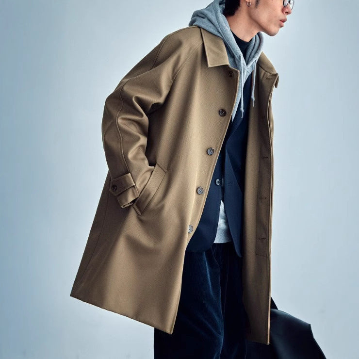 Wool Profile Raglan Sleeve Trench Coat
