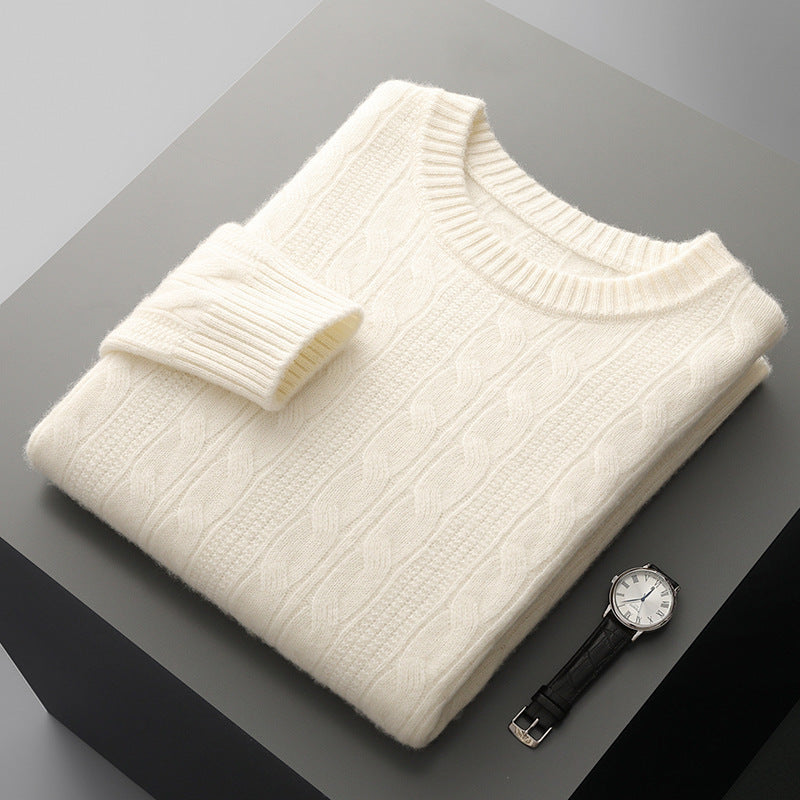 Round Neck Cashmere Sweater Men