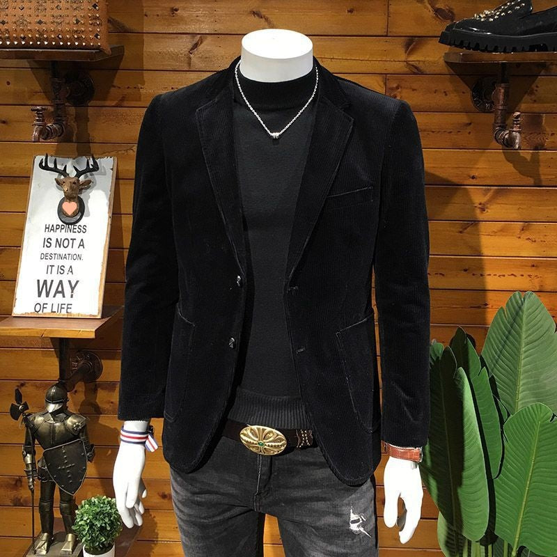 Corduroy Men's Business Slim Fit Casual Small Suit