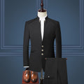 Men's Three-piece Suit British Style Stand Collar suit