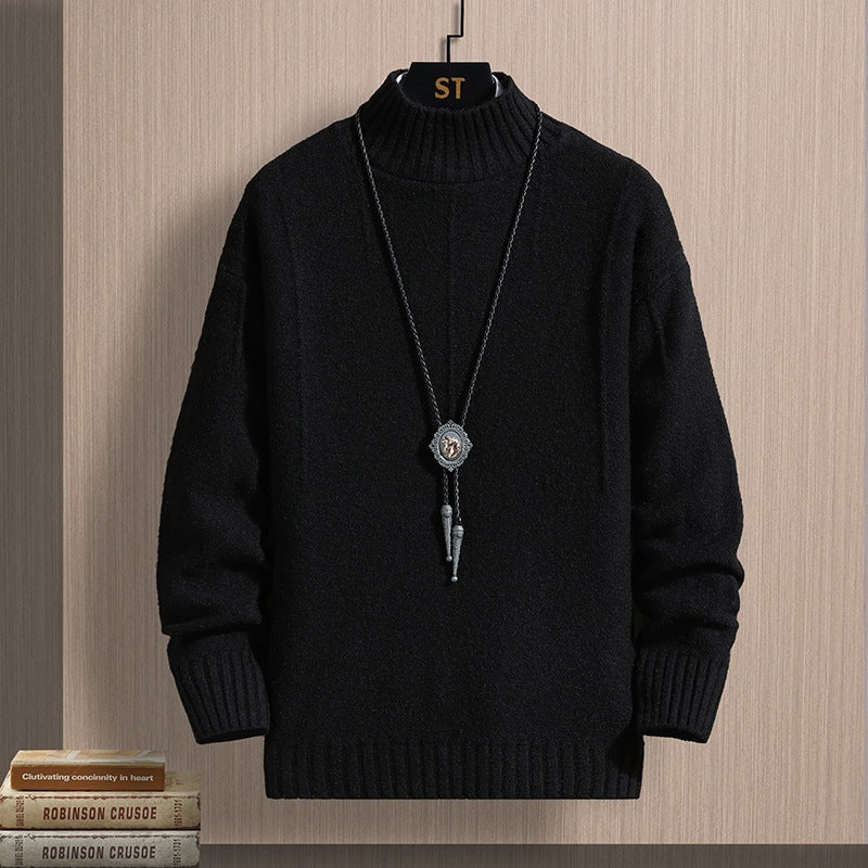 Autumn Middle-collar Long Sleeve Jacquard Pullover sweater