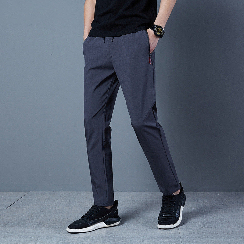 Mens Solid Color Loose Casual Pants