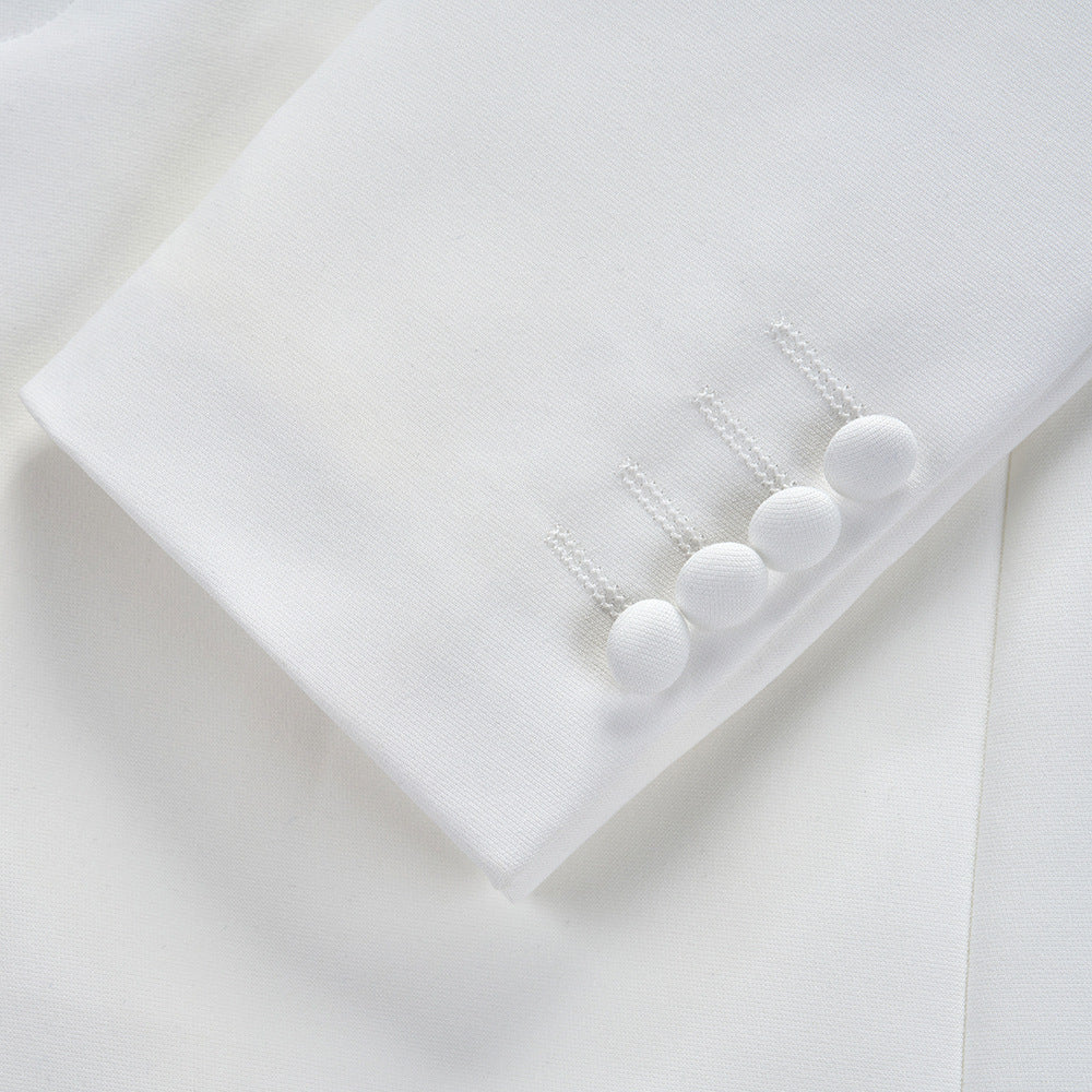 Men's White Zhongshan Suit set