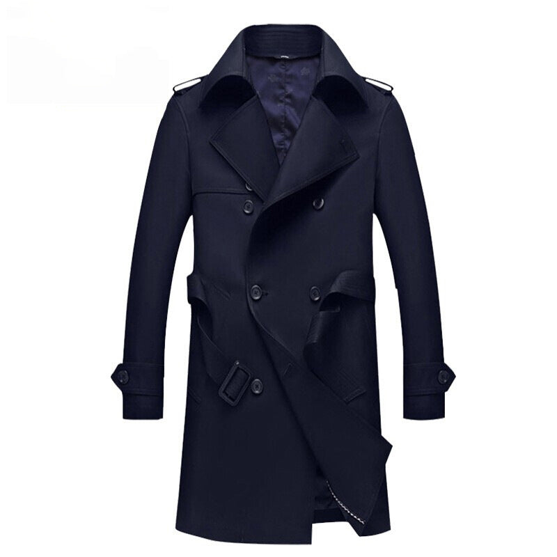 Windbreaker Men's Mid-length Middle-aged Casual trench coat