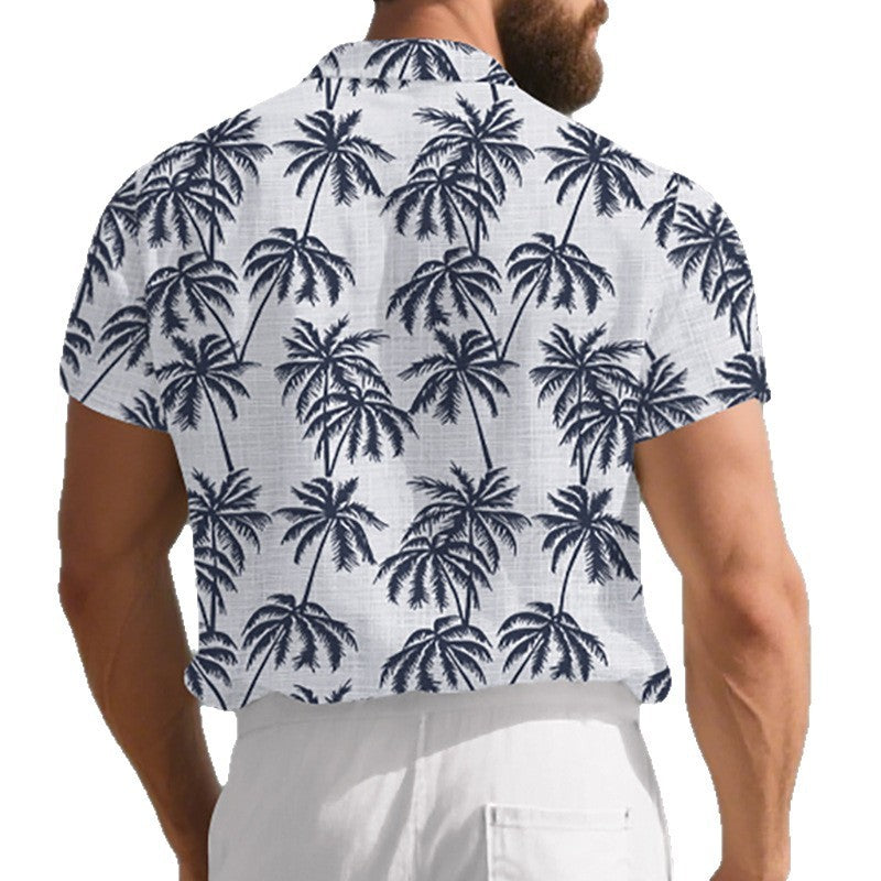 European And American Men's Beach Short Sleeve shirt
