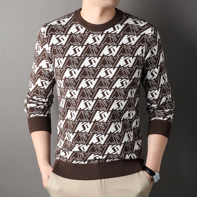 Autumn And Winter Men's Knitwear Round Neck Loose sweater