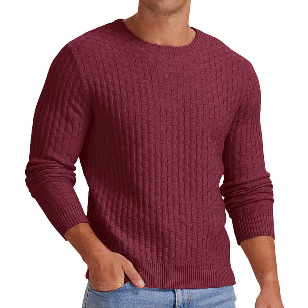 Men's Round Neck Pullover Long Sleeve V-neck sweater