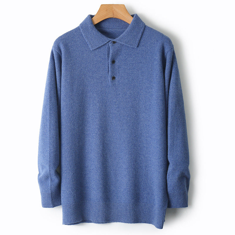 Men's Woolen Polo Collar Sweater